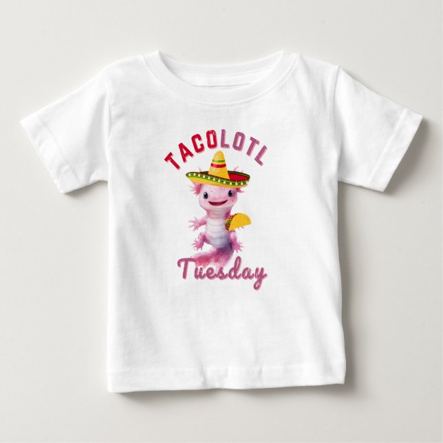 Camiseta Para Bebê Axelotl Cute Taco Terça-feira Diversão Mexicana Ax (Frente)