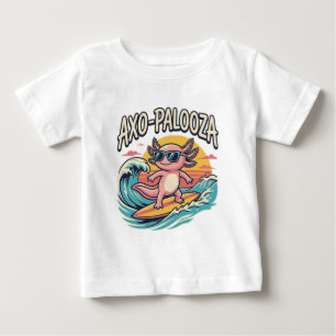 Camiseta Para Bebê Axolotl Axo-Palooza paródia estilo anos 90 de prai