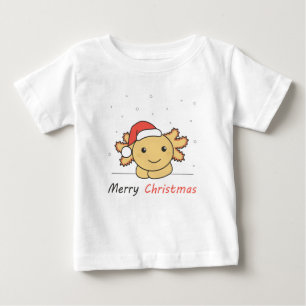 Camiseta Para Bebê Axolotl Christmas Snow Winter Animals Axolotls