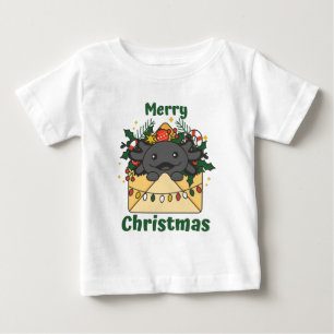 Camiseta Para Bebê Axolotl - Letra de Natal Axolotls