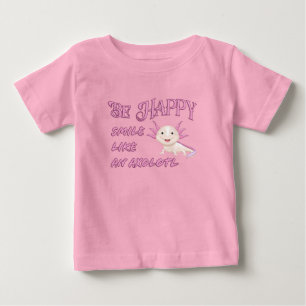 Camiseta Para Bebê Axolotl - Seja feliz e sorria t-shirt infantil