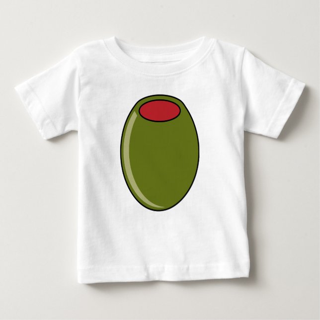 Camiseta Para Bebê Azeitona verde (Frente)