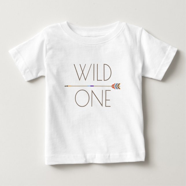Camiseta Para Bebê Aztec Wild One | Primeiro Aniversário (Frente)