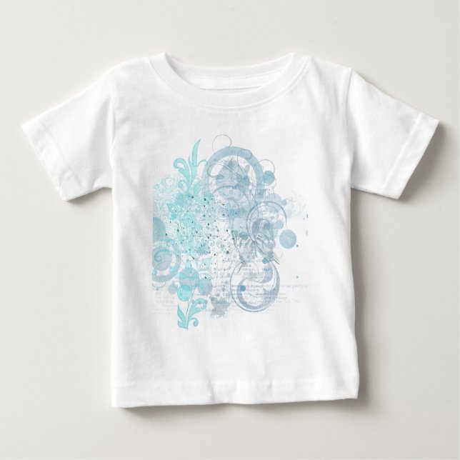 Camiseta Para Bebê Azul (Frente)