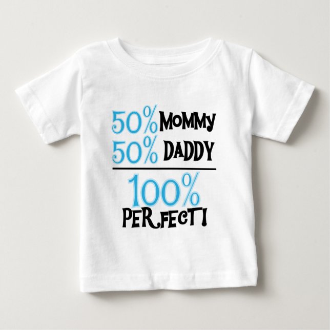 Camiseta Para Bebê Azul 100 Porcento Perfeito (Frente)