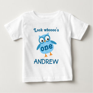 Camiseta Para Bebê Azul A01, primeiro aniversario Bonito