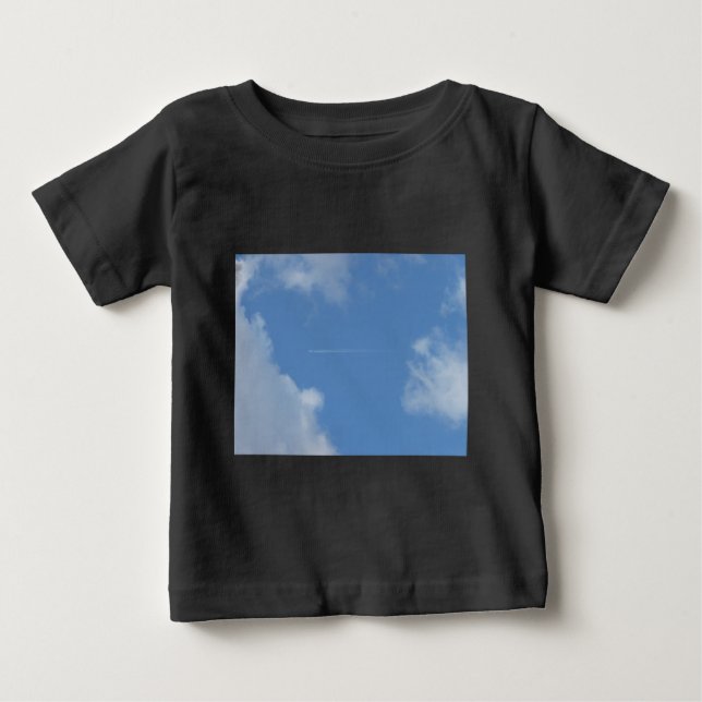 Camiseta Para Bebê Azul céu (Frente)