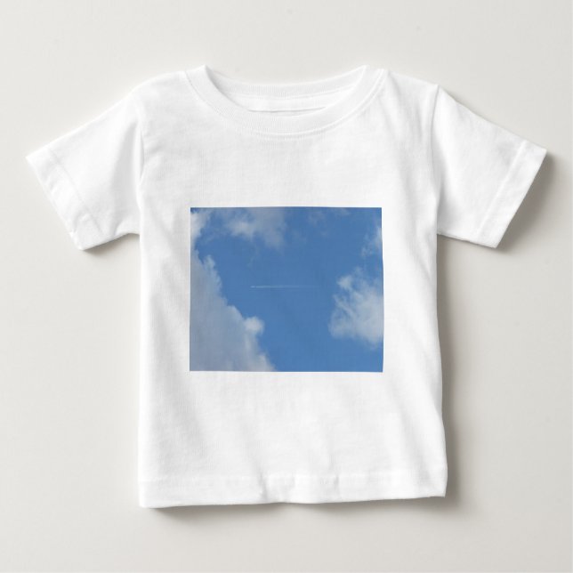 Camiseta Para Bebê Azul céu (Frente)