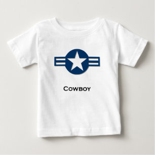Camiseta Para Bebê Azul Cowboy dos EUA