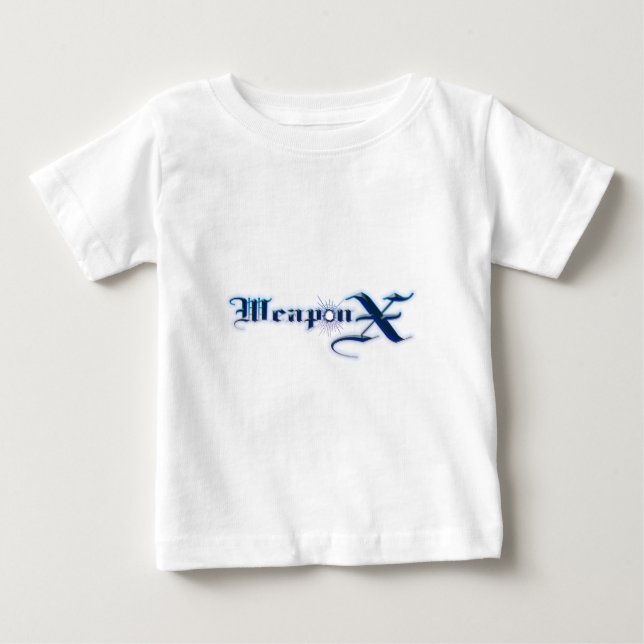 Camiseta Para Bebê Azul da arma X (Frente)