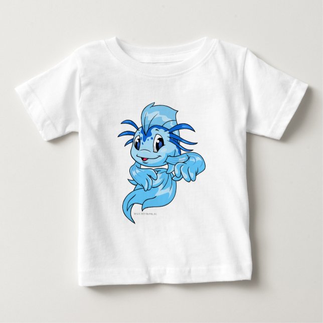 Camiseta Para Bebê Azul de Koi (Frente)