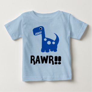 Camiseta Para Bebê Azul de Rawr Dino