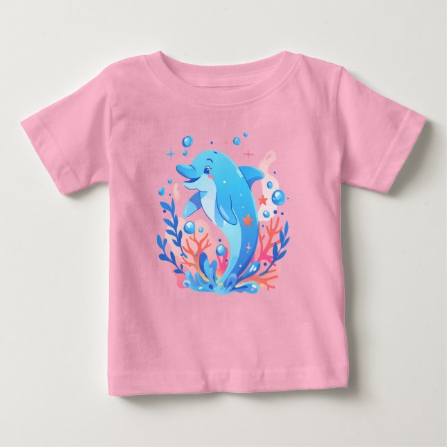 Camiseta Para Bebê Azul-delicioso biquíni-macacão (Frente)