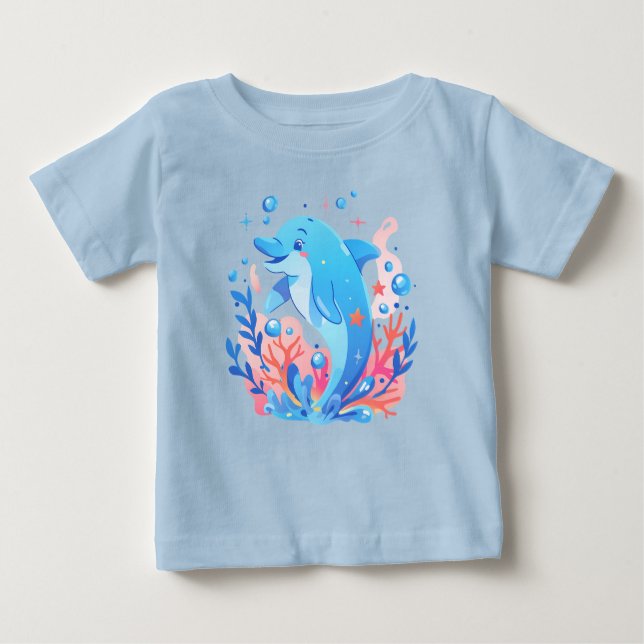 Camiseta Para Bebê Azul-delicioso biquíni-macacão (Frente)