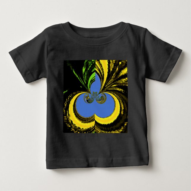 Camiseta Para Bebê Azul Dourado (Frente)