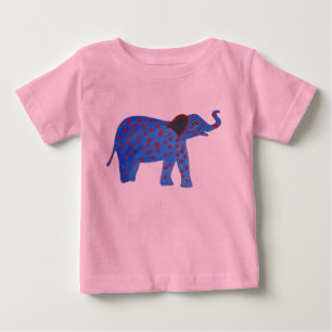 Camiseta Para Bebê Azul Elefante Desenho Tutu Bodyfato