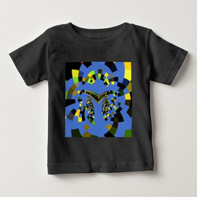 Camiseta Para Bebê Azul M (Frente)