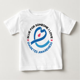 Camiseta Para Bebê Azul para Alguém que Eu Amo – Conscientização sobr