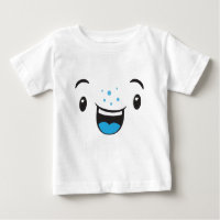 Azul sorrindo Kawaii Rosto Crianças Roupas