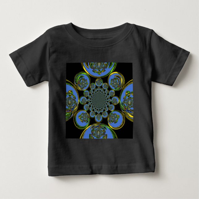 Camiseta Para Bebê Azul Vintage (Frente)