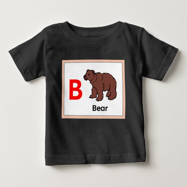 Camiseta Para Bebê B é para Urso (Frente)