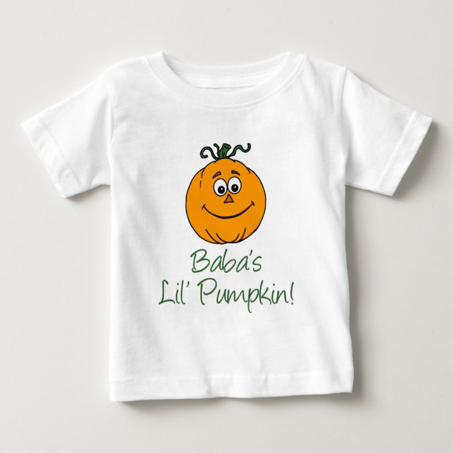 Camiseta Para Bebê Baba's Little Pumpkin (Frente)