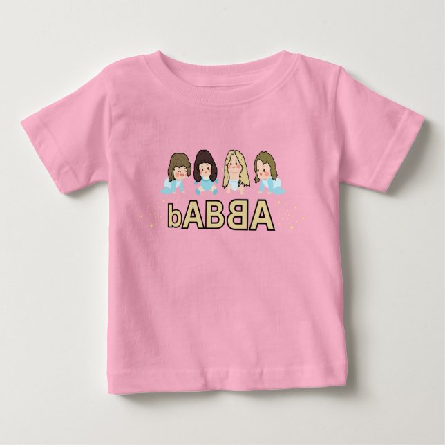 Camiseta Para Bebê bABBA - musical babies and little dancing queens (Frente)