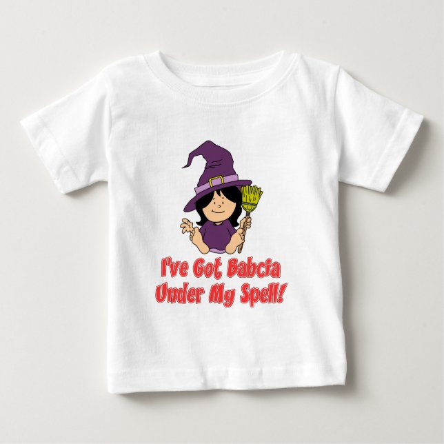 Camiseta Para Bebê Babcia Sob Minha Ortografia (Frente)