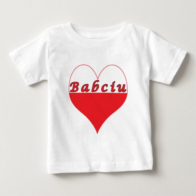 Camiseta Para Bebê Babciu Polonês Heart (Frente)