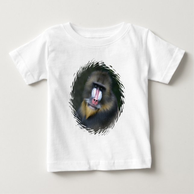 Camiseta Para Bebê Baboon Face Criança Creeper (Frente)
