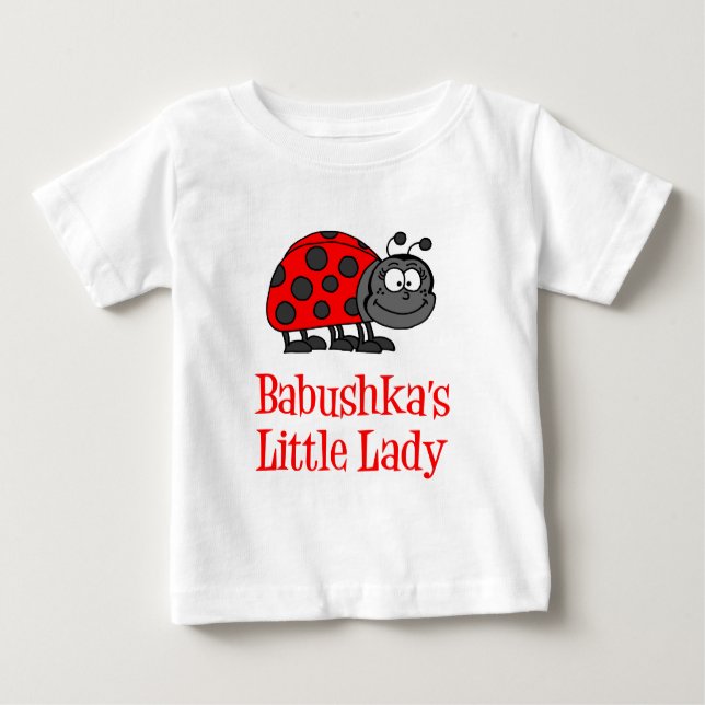 Camiseta Para Bebê Babushka Little Lady (Frente)