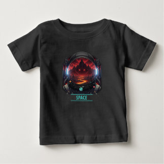 Camiseta Para Bebê Baby Astronaut Space Mystery Red Planet Graphic