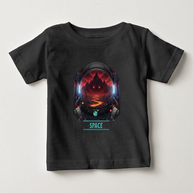 Camiseta Para Bebê Baby Astronaut Space Mystery Red Planet Graphic (Frente)