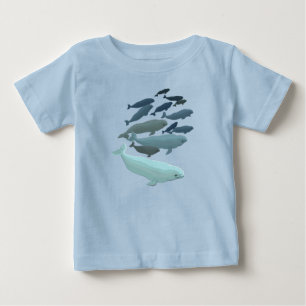 Camiseta Para Bebê Baby Beluga Whale T-Shirt Cute Toddler Art