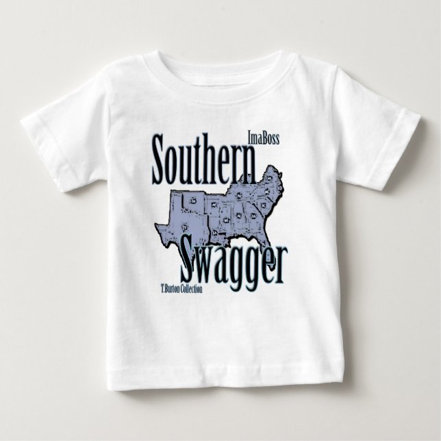 Camiseta Para Bebê Baby Boss Southern Swagger (Frente)