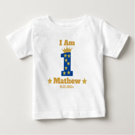 Camiseta Para Bebê Baby Boy Elegant primeiro aniversario Personalizad