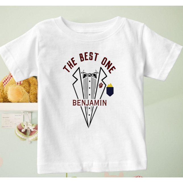 Camiseta Para Bebê Baby Boy Name One Love Tuxedo (Criador carregado)