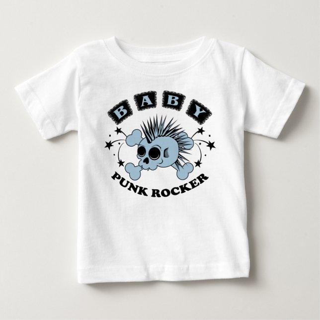 Camiseta Para Bebê Baby Boy Punk Skull (Frente)