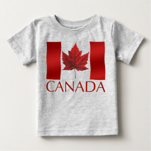 Camiseta Para Bebê Baby Canada Flag Souvenir Organic One-Piece