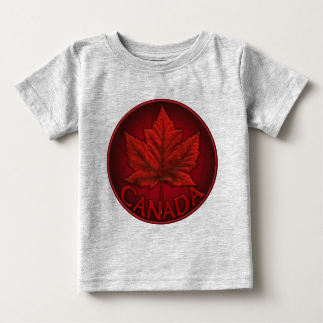 Camiseta Para Bebê Baby Canada Souvenir Creeper Organic Canada Shirt (Frente)