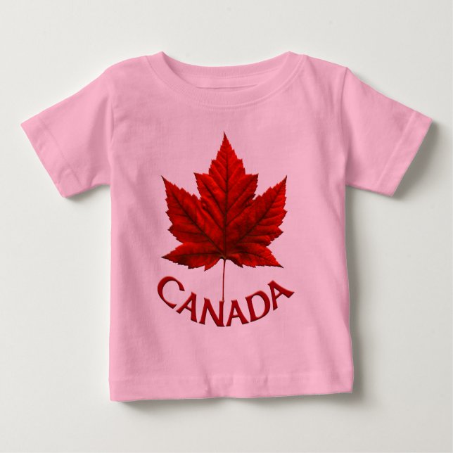 Camiseta Para Bebê Baby Canada Souvenir Creeper Organic Canada Shirt (Frente)