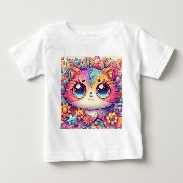 Camiseta Para Bebê Baby Cat 3 (Frente)