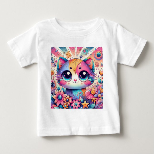 Camiseta Para Bebê Baby Cat 5 (Frente)