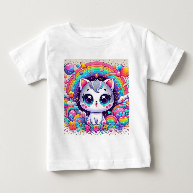 Camiseta Para Bebê Baby Cat 6 (Frente)