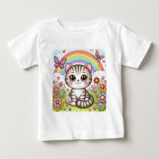 Camiseta Para Bebê Baby Cat 8 (Frente)