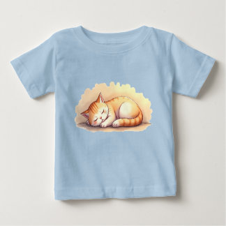 Camiseta Para Bebê Baby Cat Sleeping