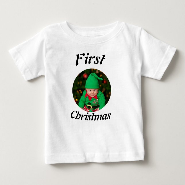Camiseta Para Bebê Baby Christmas photo (Frente)