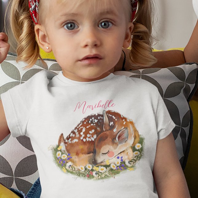 Camiseta Para Bebê Baby Deer Girl (Criador carregado)