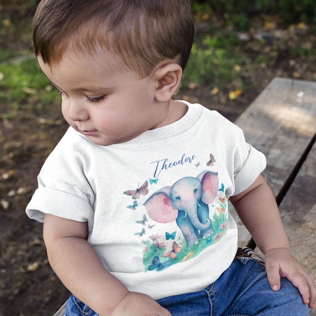 Camiseta Para Bebê Baby Elephant Boy (Criador carregado)