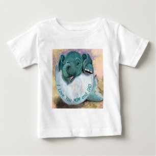 Camiseta Para Bebê Baby Elephant Hatching From Egg Baby T Shirt Diver